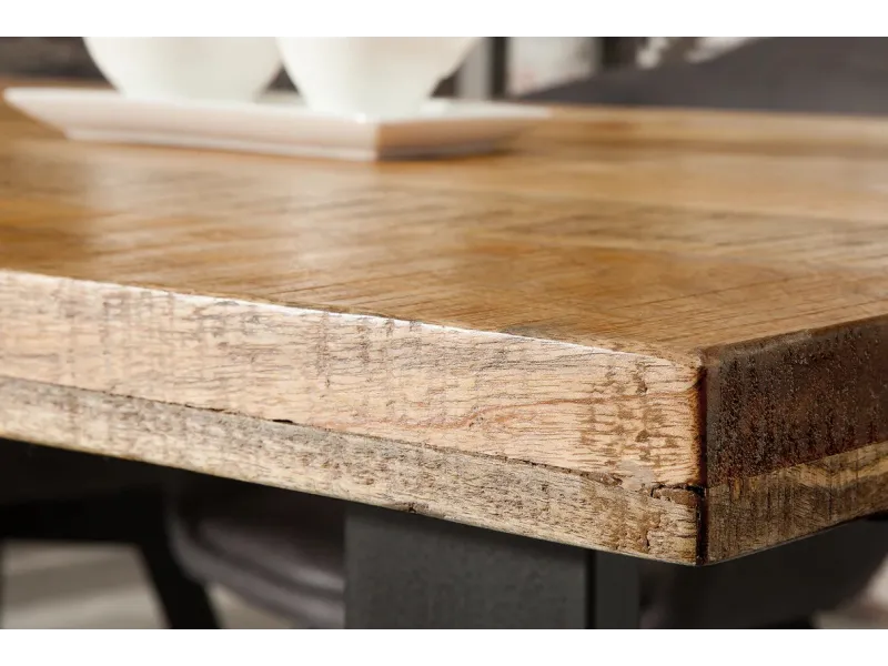 Table à manger en bois massif coloris naturel 240cm pas cher