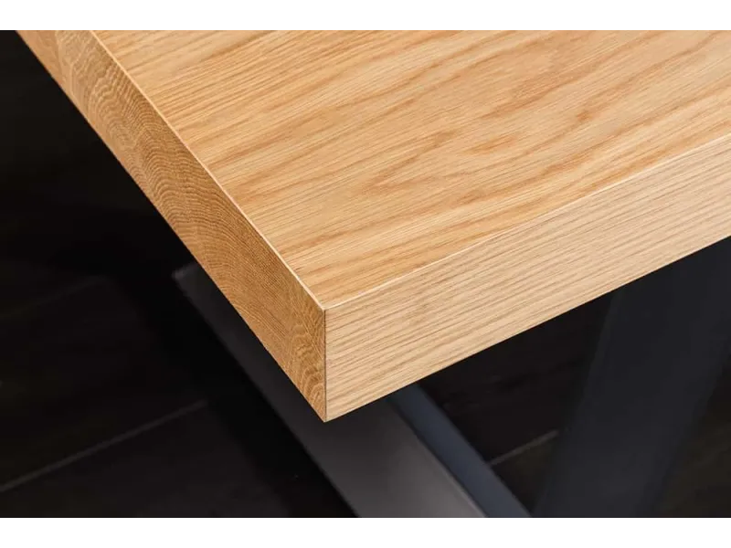 Table ZEUS 210 cm chêne naturel U métal noir | Adenia Home