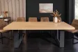 Table ZEUS 210 cm chêne naturel U métal noir | Adenia Home
