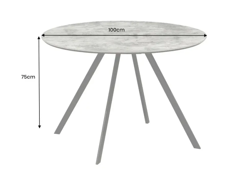 Table ronde ATELIER 100 cm béton gris | Adenia Home