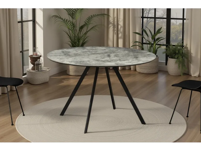 Table ronde ATELIER 120 cm béton gris | Adenia Home