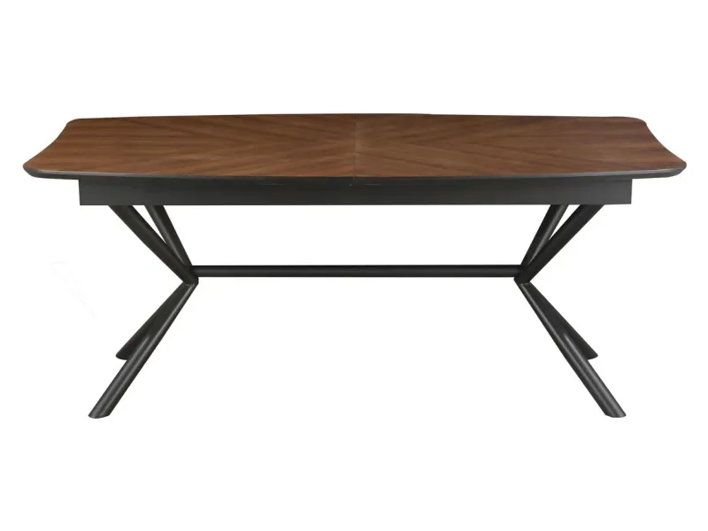 Table GRANDEZZA 180–270 cm noyer naturel métal noir | Adenia Home