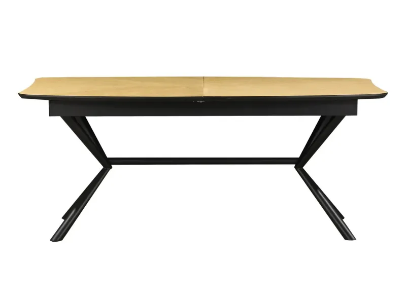 Table GRANDEZZA 180–270 cm chêne naturel métal noir | Adenia Home