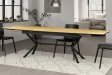 Table GRANDEZZA 180–270 cm chêne naturel métal noir | Adenia Home
