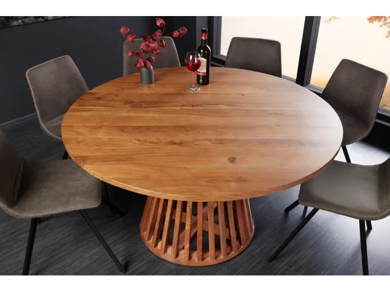Table ronde MAISON JADE 140 cm acacia naturel | Adenia Home
