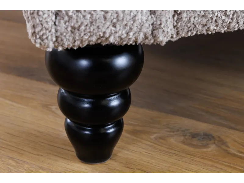 Canapé-lit Chesterfield 3 places grège bouclé | Adenia Home