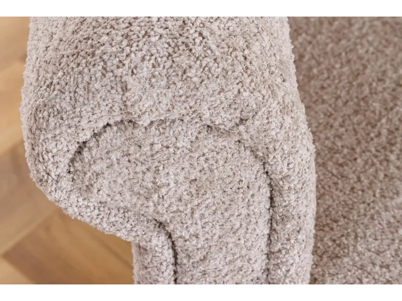 Canapé-lit Chesterfield 3 places grège bouclé | Adenia Home