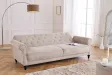 Canapé-lit Chesterfield 3 places grège bouclé | Adenia Home