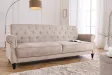 Canapé-lit Chesterfield 3 places grège bouclé | Adenia Home