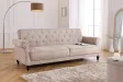 Canapé-lit Chesterfield 3 places grège bouclé | Adenia Home