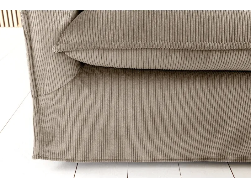 Canapé HEAVEN 3 places velours côtelé grège | Adenia Home