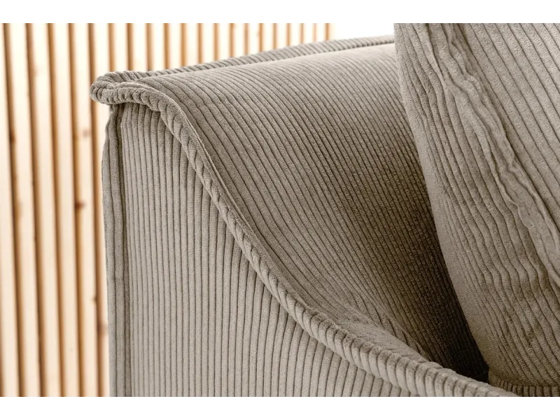 Canapé HEAVEN 3 places velours côtelé grège | Adenia Home