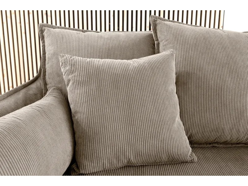 Canapé HEAVEN 3 places velours côtelé grège | Adenia Home