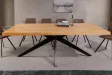 Table ZEUS 200 cm chêne naturel étoile métal noir | Adenia Home