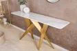 Console design scandinave coloris blanc et chêne naturel avec 2 tiroirs pas cher