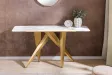Console design scandinave coloris blanc et chêne naturel avec 2 tiroirs pas cher