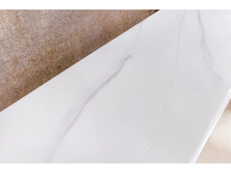 Console design scandinave coloris blanc et chêne naturel avec 2 tiroirs pas cher