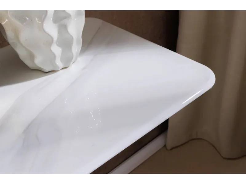 Console design scandinave coloris blanc et chêne naturel avec 2 tiroirs pas cher