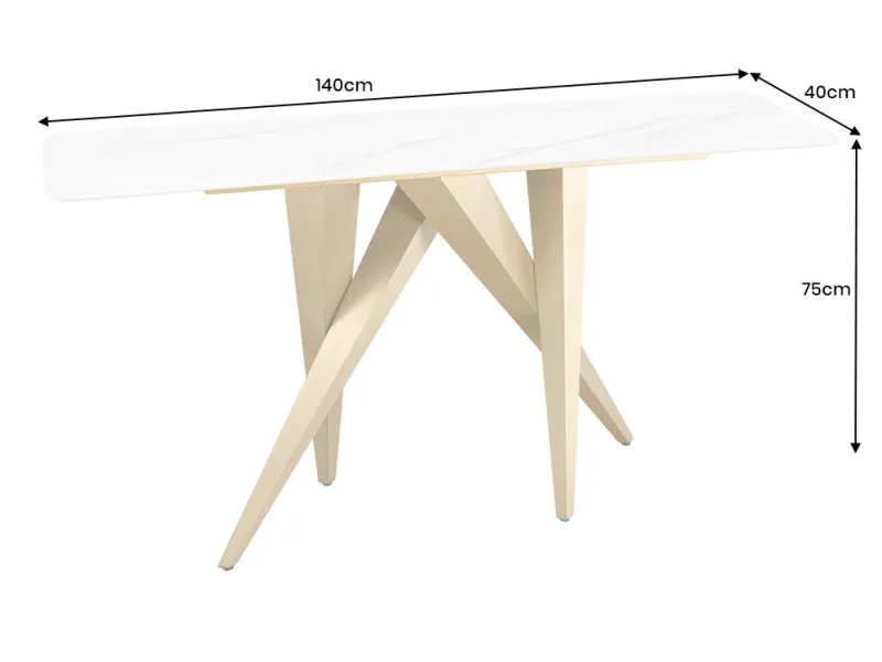 Console design scandinave coloris blanc et chêne naturel avec 2 tiroirs pas cher