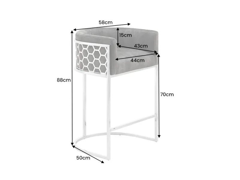 Tabouret de bar 100cm en velours coloris vert avec accoudoirs pas cher