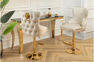 Tabouret de bar 100cm en velours coloris jaune moutarde avec accoudoirs pas cher 2