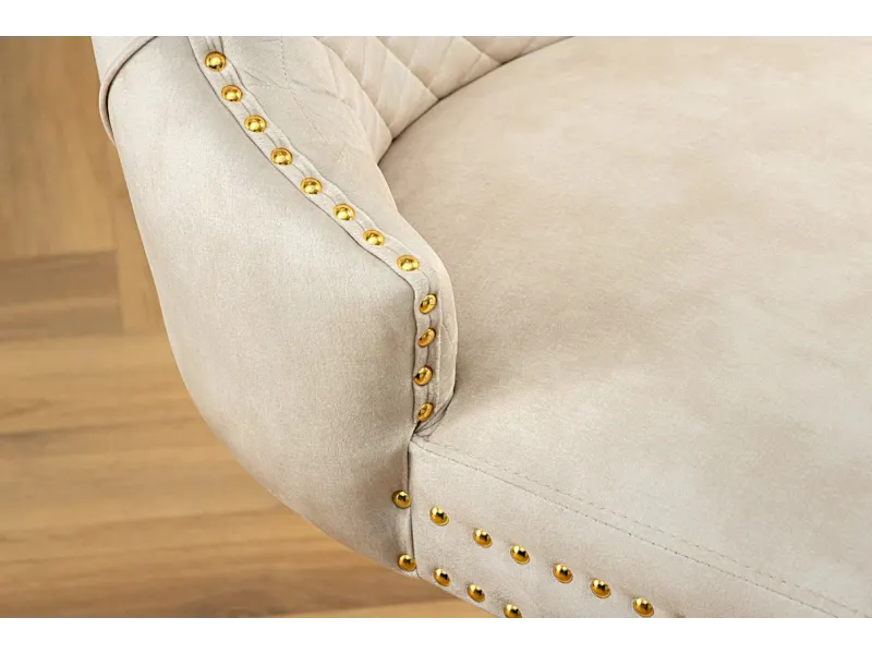 Tabouret de bar 100cm en velours coloris jaune moutarde avec accoudoirs pas cher