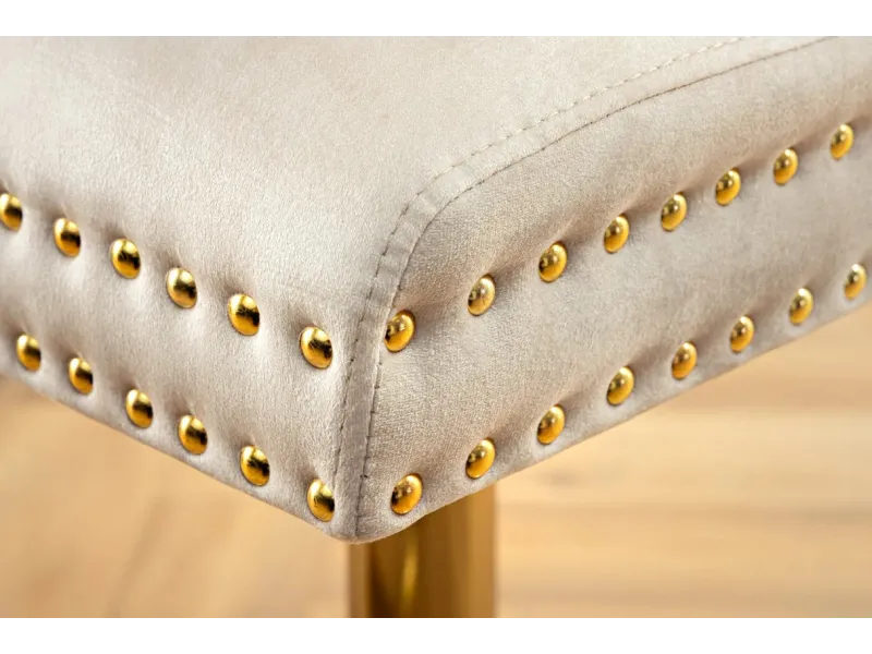 Tabouret de bar 100cm en velours coloris jaune moutarde avec accoudoirs pas cher