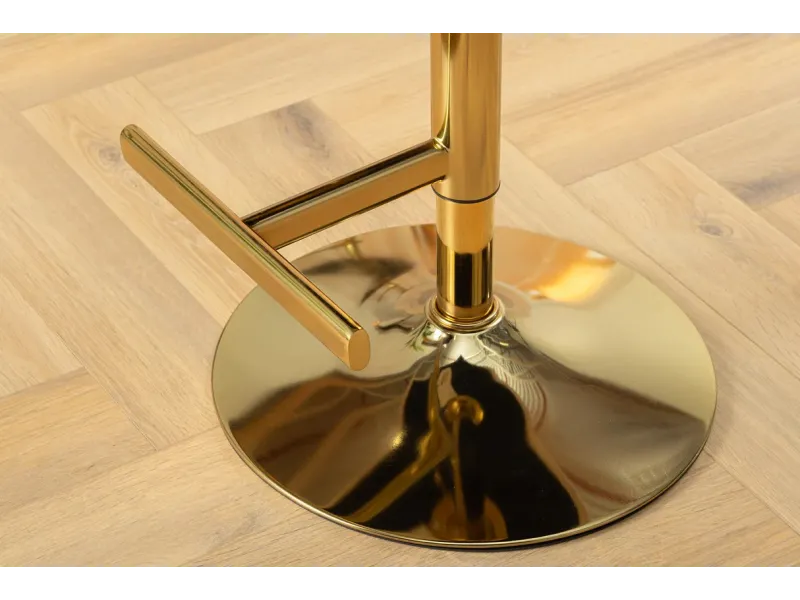 Tabouret de bar 100cm en velours coloris jaune moutarde avec accoudoirs pas cher