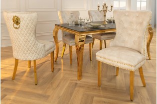 Fauteuil baroque en velours gris style capitonné Chaises de salle à... 2