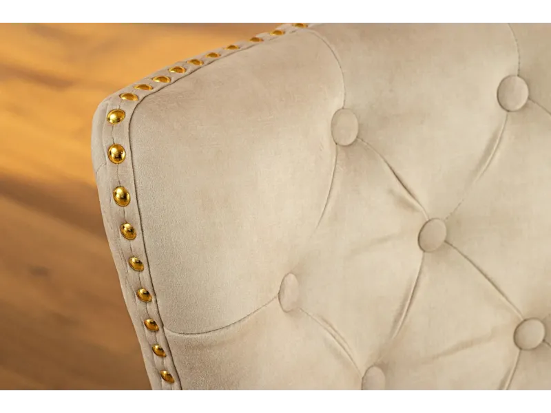 Fauteuil baroque en velours gris style capitonné Chaises de salle à...