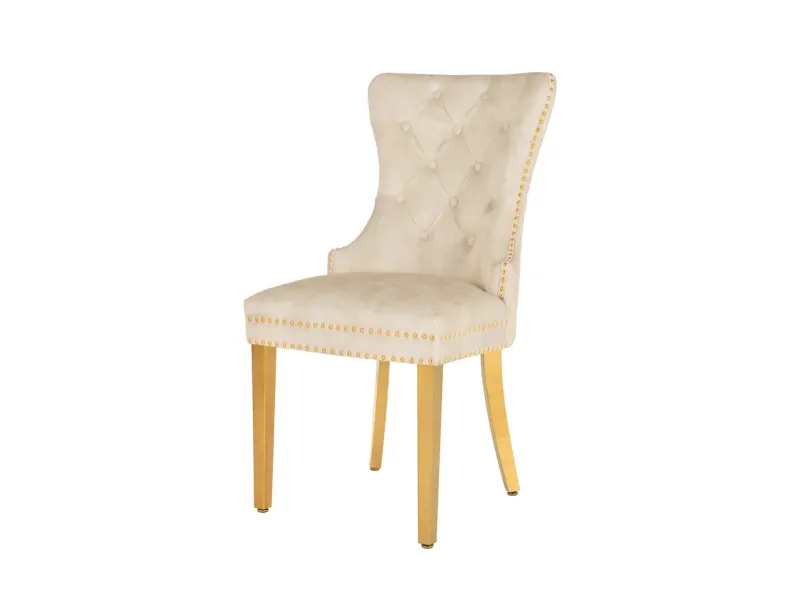 Fauteuil baroque en velours gris style capitonné Chaises de salle à...