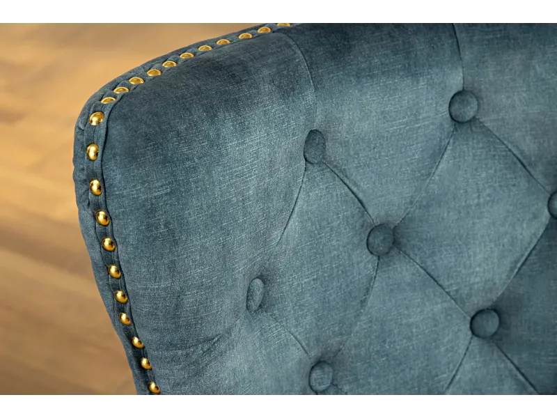 Fauteuil baroque en velours gris style capitonné Chaises de salle à...