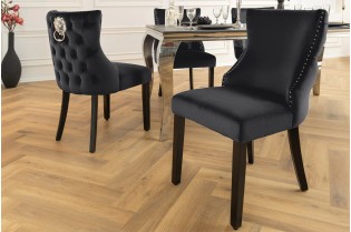 Chaise de salle à manger design baroque coloris gris argenté home |...