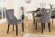 Chaise de salle à manger design baroque coloris gris argenté home |...