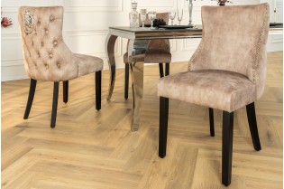 Chaise de salle à manger design baroque coloris gris argenté home |...