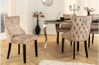 Chaise de salle à manger design baroque coloris gris argenté home |... 2