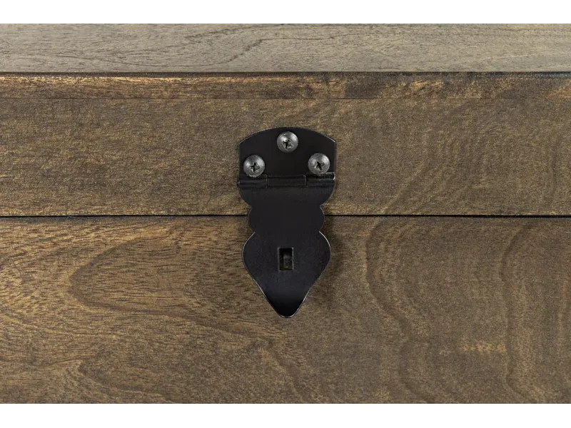 Banc coffre FACTORY LOFT – 115 cm – Bois de manguier taupe marron