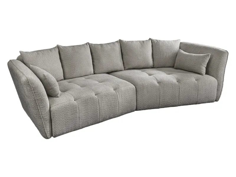 Canapé ROYAL 295 cm XL bouclé gris – Adenia Home