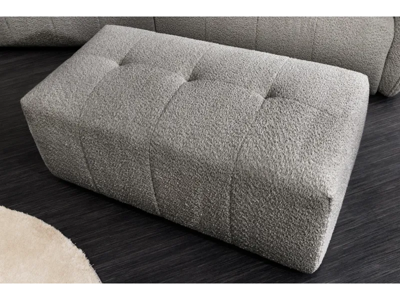 Tabouret ROYAL 120 cm bouclé gris – Adenia Home