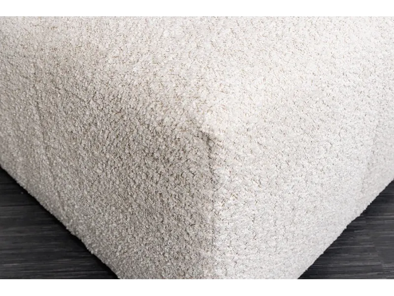 Tabouret ROYAL 120 cm bouclé champagne beige – Adenia Home