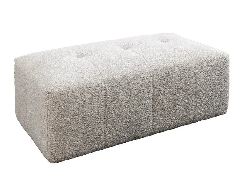 Tabouret ROYAL 120 cm bouclé champagne beige – Adenia Home