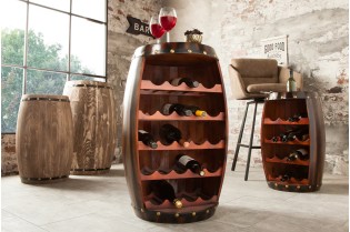 Étagère à vin BODEGA 80 cm – Bois de sapin couleur café, charme rustique et authenticité 2