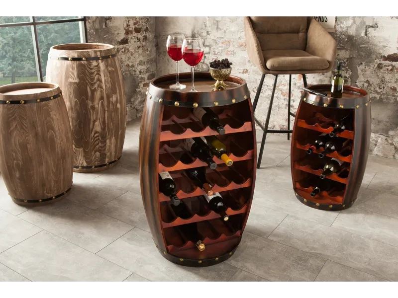 Étagère à vin BODEGA 80 cm – Bois de sapin couleur café, charme rustique et authenticité