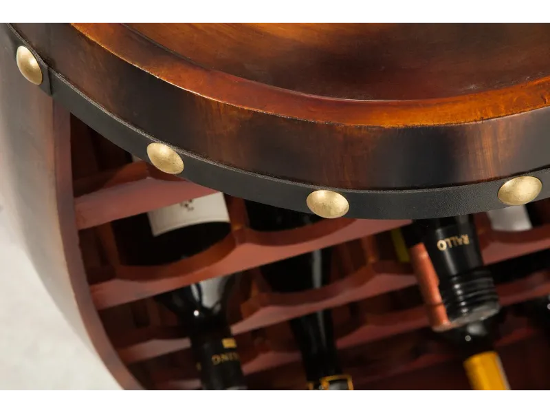 Étagère à vin BODEGA 80 cm – Bois de sapin couleur café, charme rustique et authenticité