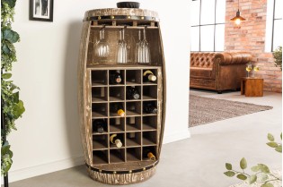 Demi-cave à vin BODEGA 100 cm pour 24 bouteilles, en sapin massif naturel 2