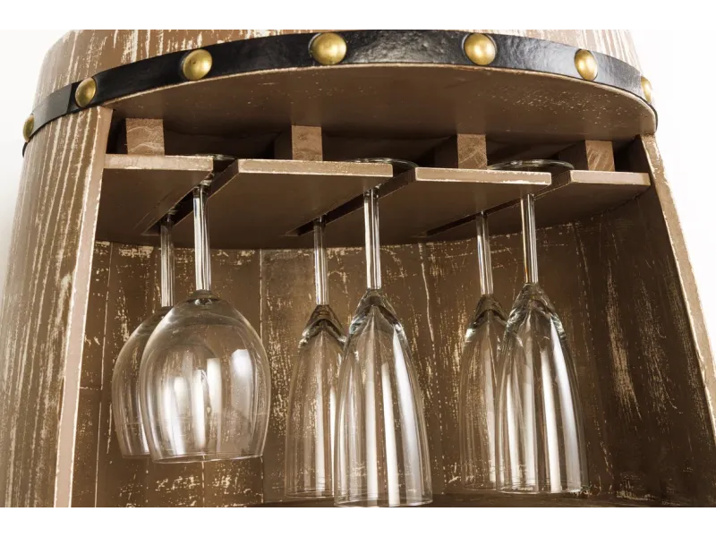 Demi-cave à vin BODEGA 100 cm pour 24 bouteilles, en sapin massif naturel