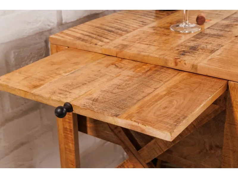 Meuble bar BODEGA 90 cm polyvalent en bois de manguier