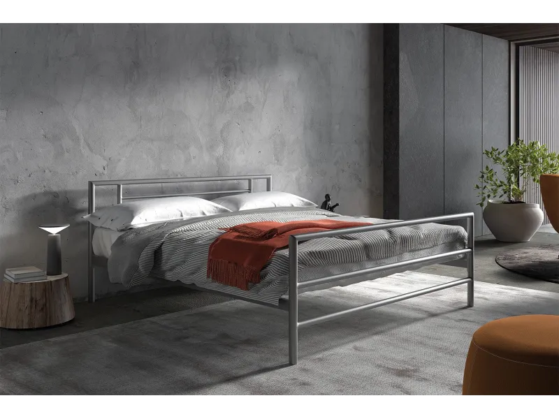 Lit fer forgé & lit métal |Lit moderne de 160x200 cm en métal color...