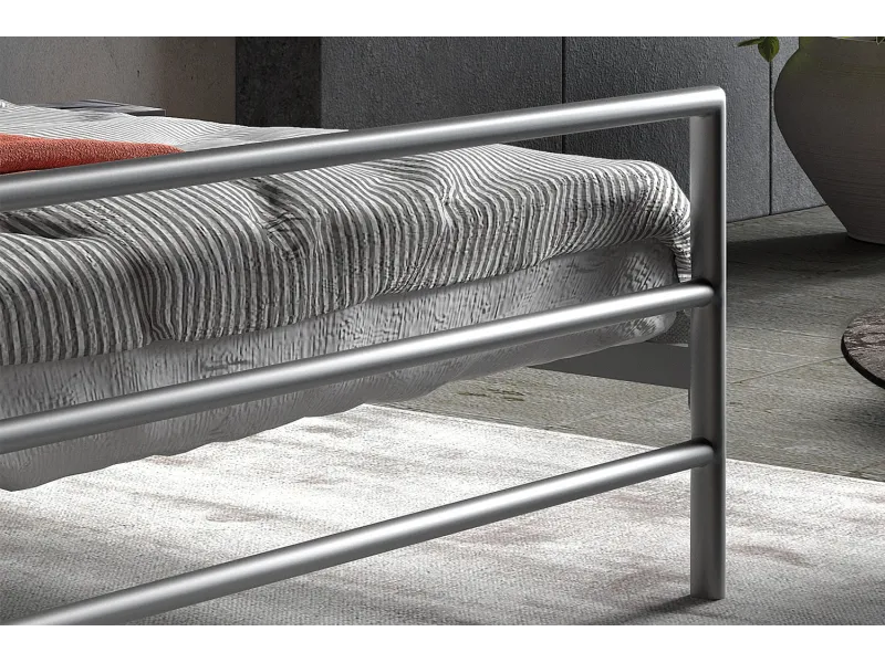 Lit fer forgé & lit métal |Lit moderne de 160x200 cm en métal color...