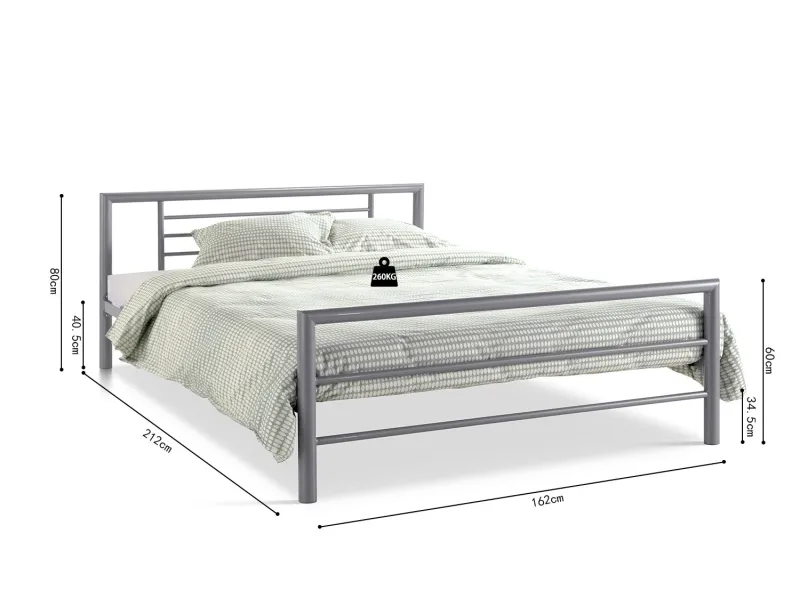 Lit fer forgé & lit métal |Lit moderne de 160x200 cm en métal color...